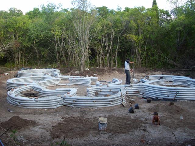 Detalle constructivo earthbag