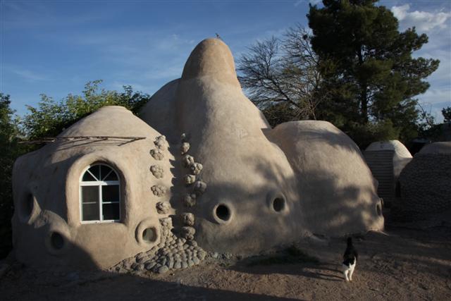 Módulo de earthbag construido